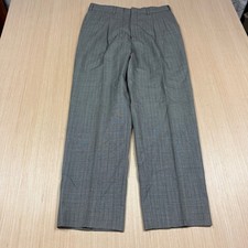 Vintage Herringbone Wool Trousers Talon Zip 34x31 Pants 70s 80s dressy