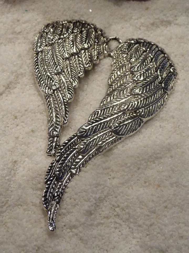 XXL Anhänger Engelsflügel filigran Engel Flügel silber Schmuck Kette 68x46 groß - Bild 4 von 4