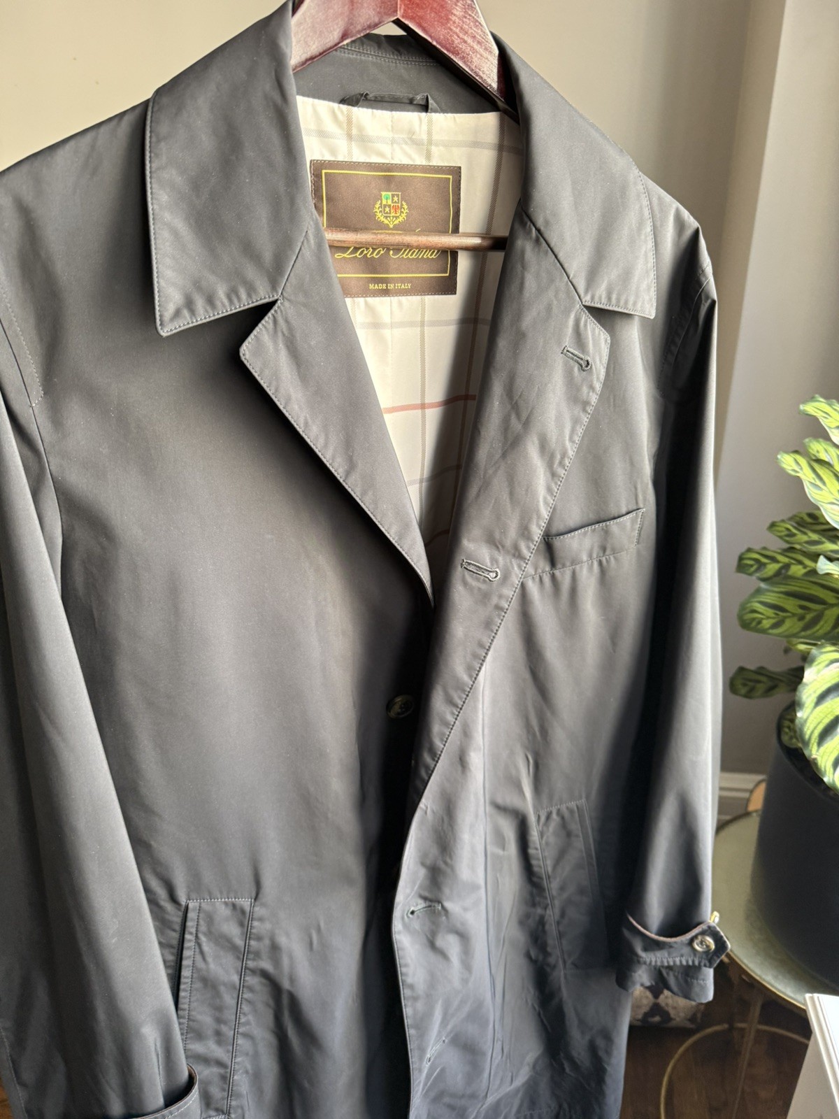 Men's Loro Piana Storm System Tecnowool Overcoat Black XL Size image 7
