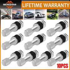 10x Stainless Steel Wheel Tire Valve Stems Hight Pressure Bolt In With Caps Usa