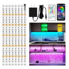 maylit 8-PCS RGB Under Cabinet Lighting Kit, App & Remote Control Strip Lights