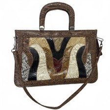 70's Vintage One Of A Kind Faux Leather Patchwork Bag