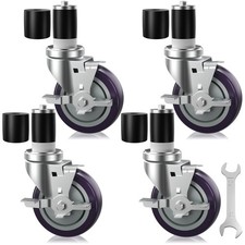 4 inch Prep Table Casters Set of 4 for Commercial Kitchen Prep Tables, Expand...