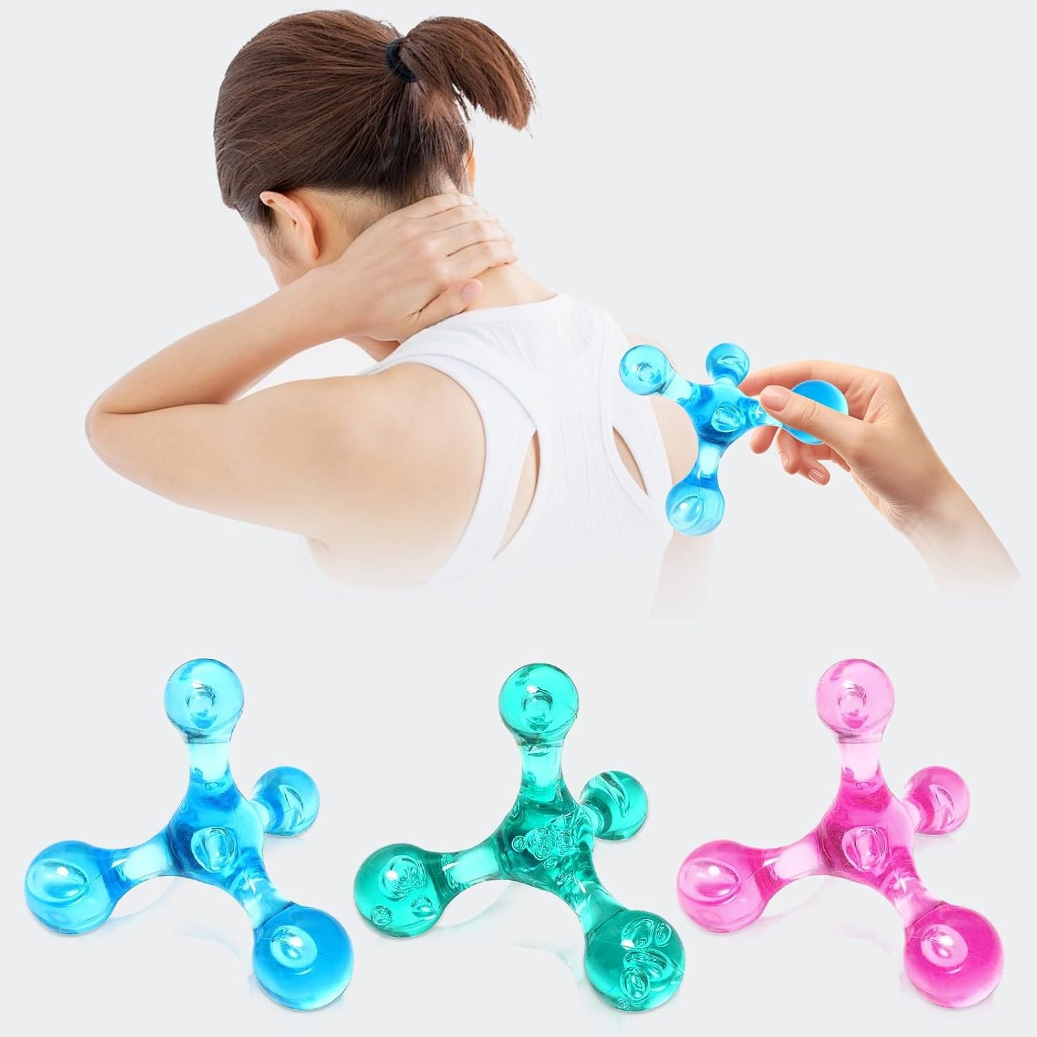 3 Pcs Triggerpunkt Drücker Trigger Point Massagegerät für Rücke, Nacke, Hand