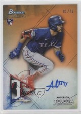 2021 Bowman Sterling Rookie Orange Refractor 1/75 Anderson Tejeda Auto 1fh4