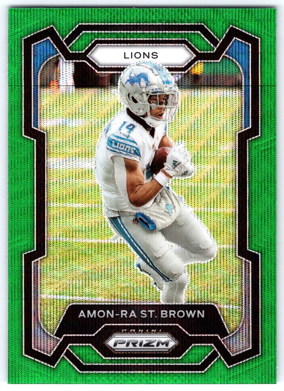 Amon-Ra St. Brown 2023 Panini Prizm #96 Green Wave