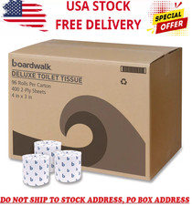 Boardwalk 2-Ply Toilet Tissue, Septic Safe, White, 400 Sheets/Roll, 96 Rolls