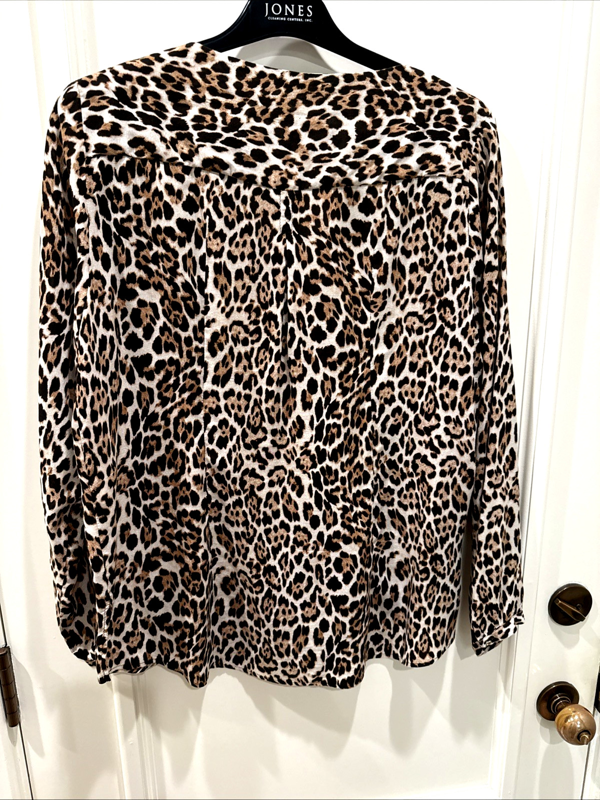 Zara Basic Women's XLarge Leopard Print Blouse V-… - image 6