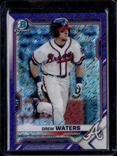 2021 Bowman Chrome #BCP-160 Drew Waters Prospects Purple Shimmer Refractor /250