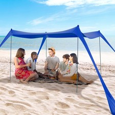 BOTINDO Family Beach Tent Canopy Sun Shade, Pop Up Grande Beach Tent Sun Shel...