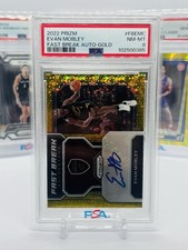 2022 Prizm Evan Mobley Fast Break Auto-Gold 1/10 PSA 8 - Pop `1