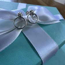 Rari orecchini a cerchio Tiffany Co Paloma Picasso melodia argento sterling - piccoli