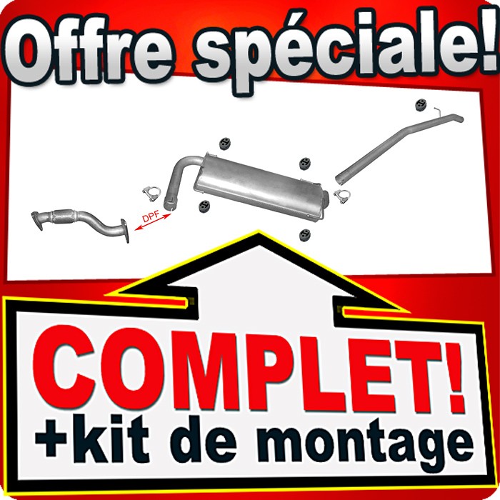 Silencieux echappement pour Fiat Ducato 3 LWB 3.0 HDI 177CH de 2011