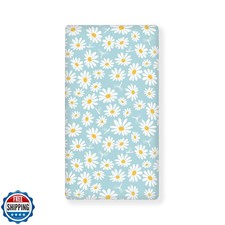 JEPFEIXIA Daisy Flower with Dragonfly Fitted Crib Sheet for Girls Cute Floral
