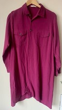 ANSELF Size XL Cotton Longline Asymmetrical hem Tunic Dress Mulberry Pink *butto