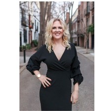 ZARA SHIFT DRESS WITH VOLUMINOUS SLEEVES SIZE M