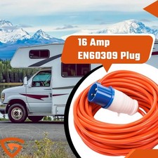 25M Caravan Motorhome Hook Up Extension Cable 16A 240V 3pin Mains Electric Lead
