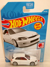 2021 HOT WHEELS 1:64 HW J-IMPORTS 10/10 WHITE 99 HONDA CIVIC TYPE R EK9 #214/250