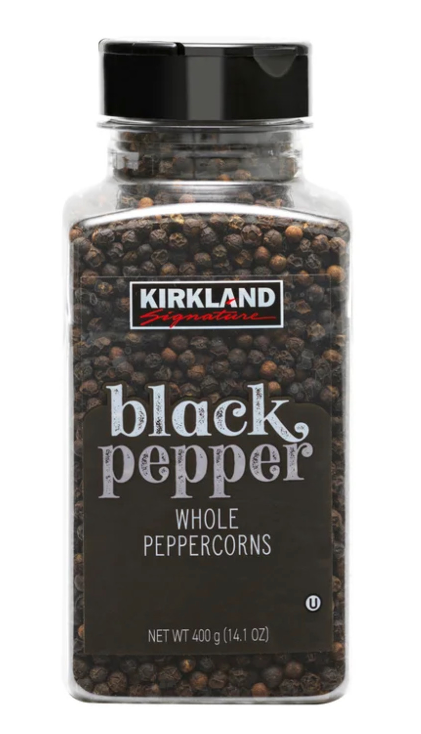 Kirkland Black Pepper Whole Peppercorns 14.1 oz Bulk Spice Premium
