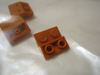 Mega Bloks Halo Lot Of 3 Dark Orange 2x2x2/3 Inverted Slopped Bricks (021-10)