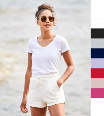 10 Stück Set Fruit of the Loom Damen Iconic 150 V Neck T-Shirt Baumwolle 61-444-