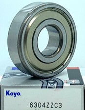 NEW KOYO 6304 ZZ C3 DEEP GROOVE BALL BEARING, METAL SHIELDED 20x52x15 mm