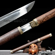 Rosewood Japanese Shirasaya Mini Sword Tanto Manganese Steel Self Defense Knife