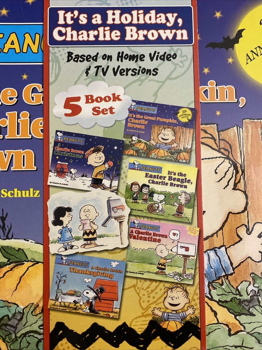 Charlie Brown Snoopy Holiday Book Set Of 5, Peanuts, 35th