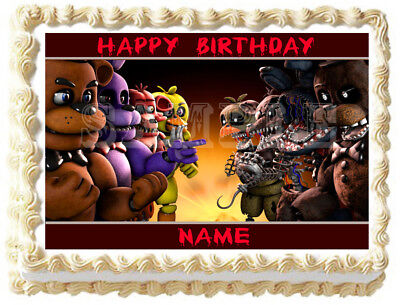 Five nights at Freddy's FNaF 3 party edible cake image topper