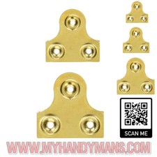 100x BRASS Unslot GLASS/MIRROR HANGING PLATE Flat Picture Frame Hanger Bracket