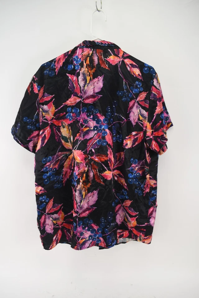 Camisa BooHoo Hombre Hombre Multicolor Estampado Floral Manga Corta Abotonada Talla XL Foto 2 de 4