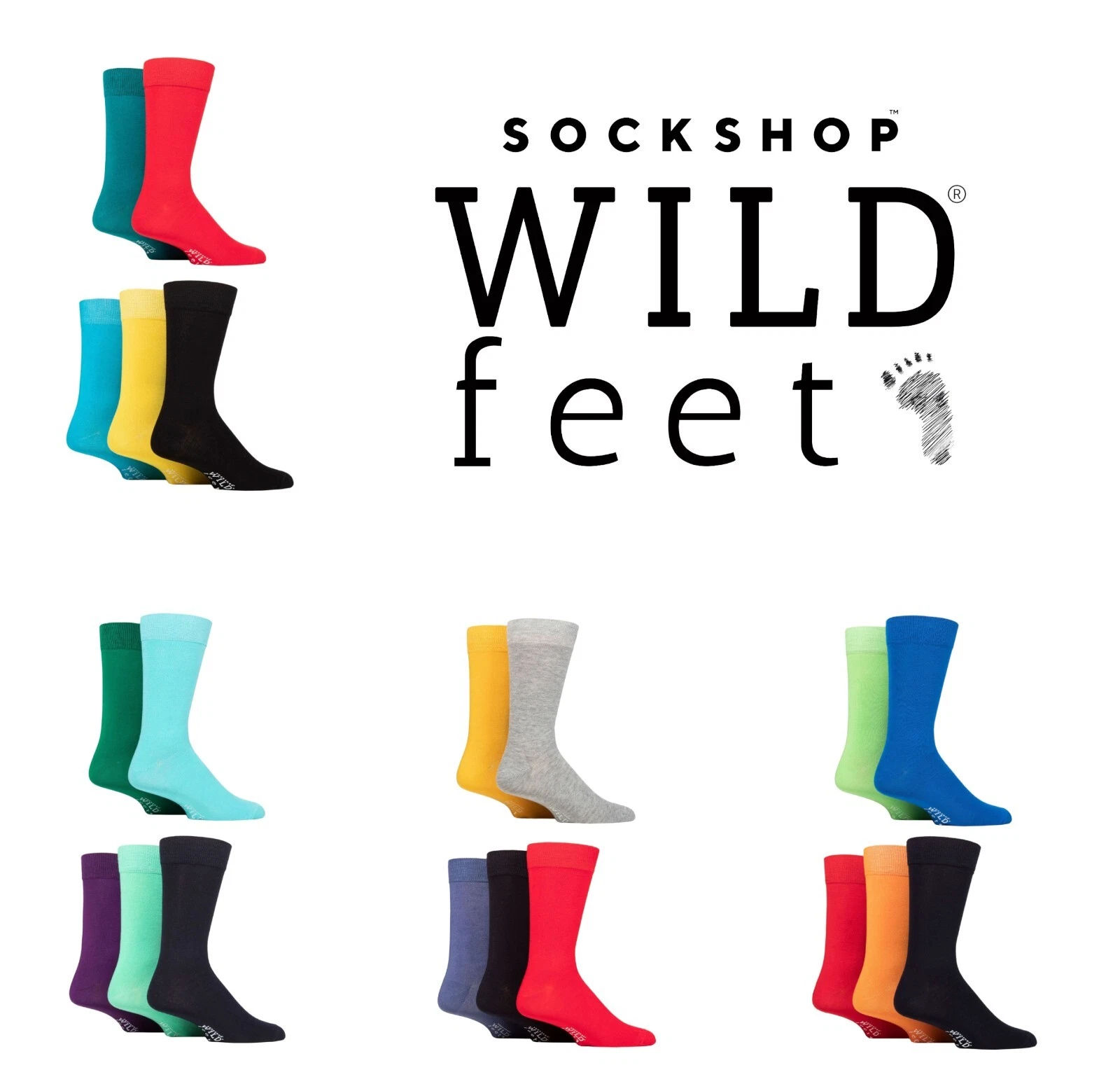 Men's Plain Bamboo Socks Fun Bright Colours Funky SOCKSHOP Wild Feet 5 Pair Pack
Opens in a new wind