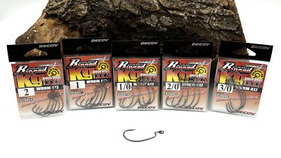 Decoy Ringed KG Offset Hook Worm 417 Free Rig Haken Gr. 2 1 1/0 2/0 3/0  Japan