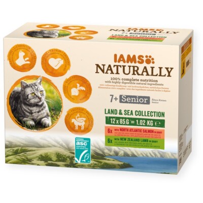 8710255167190 IAMS Naturally Senior Land & Sea Collection - nassfutter für K