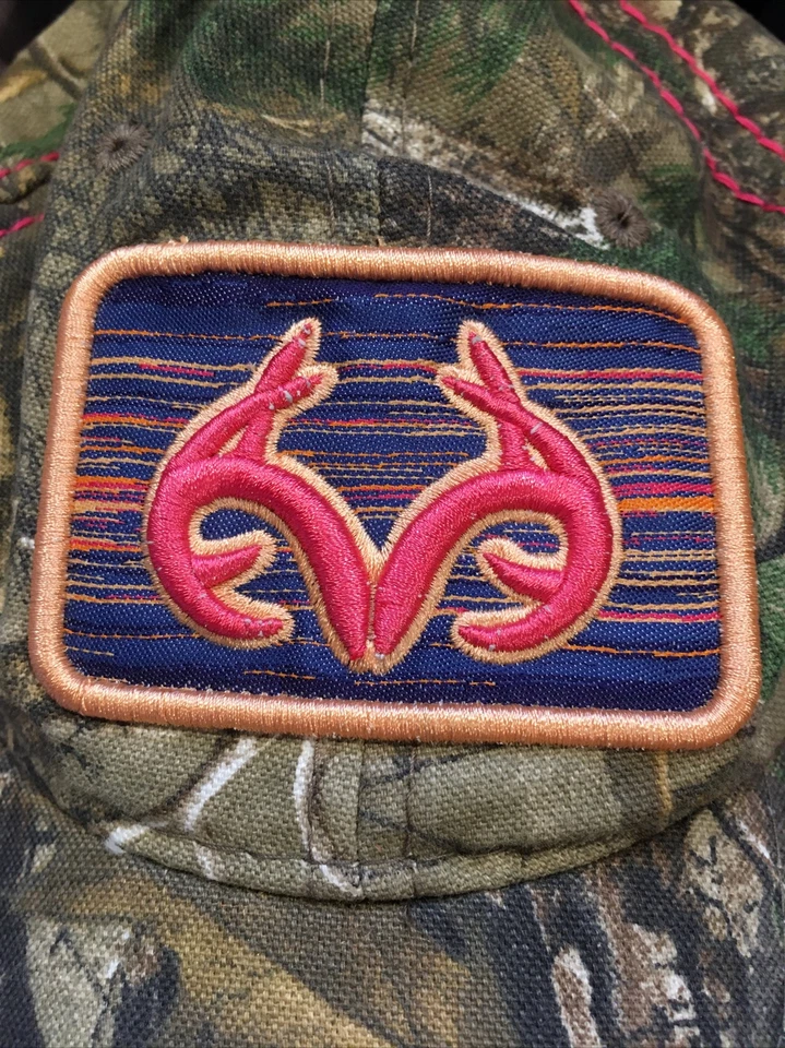 Realtree Women's Antler Snapback Camo & Pink Adjustable Hunting Baseball Cap Hat - Image 2 of 4
