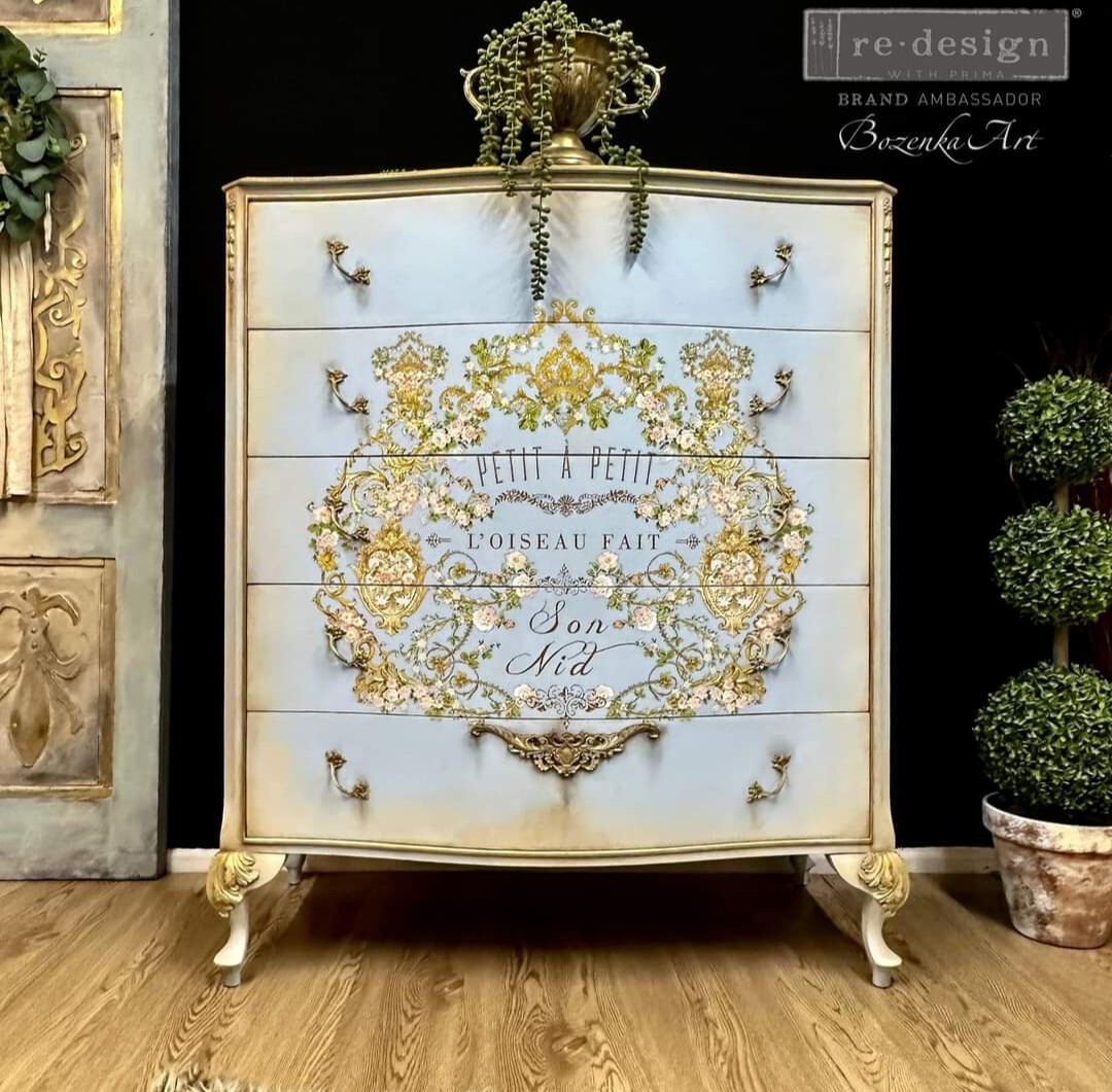 New Kacha & Redesign With Prima "Petit A Pet" Decor Transfer Floral