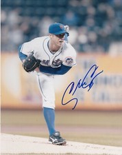 CHRIS CAPUANO   NEW YORK METS   ACTION SIGNED 8x10