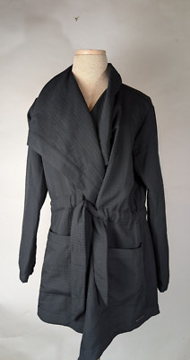New Balance Women Classic Black Studio Tie Waist Jacket Size M