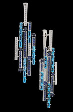 Geometric Desing 3.00CT Multi Colour Shape Gemstone Women's Fashion Earrings