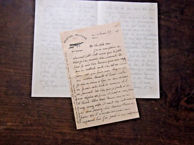 1917 lettre d'un mecanicien aviateur militaire de BRON + lettre d'un prisonnier - Photo 1/4