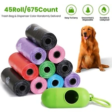 45 Rolls 675 Count Dog Waste Bags Disposable Dog Poop Bags with Dispenser Bags