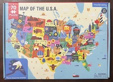 Map of The United States of America 70 Piece Puzzle Capitols Mudpuppy COMPLETE