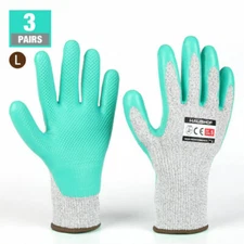 3-Pair Gardening Gloves Thorn Proof Work Gloves Breathable Texture Garden Gloves