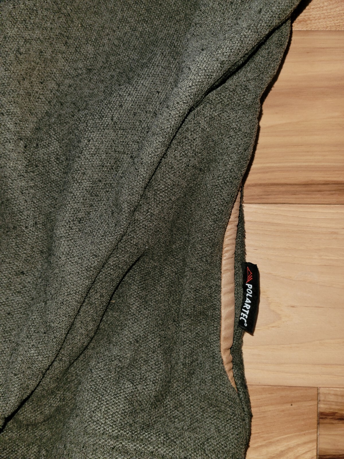 ORVIS Pullover Button Collar Leather Trim Made In… - image 3