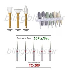 Dental Composite RA Shank Finishing Finisher Grinding Cups/Points/Discs 5 Types