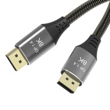 Image of 1m 8K Quality DP Display Port DisplayPort 1.4 to DisplayPort Male Cable Lead UK