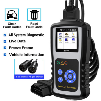 KZYEE KC601 Diesel Heavy Duty Truck Scanner OBD Diagnostic Tool TCM Engine ABS