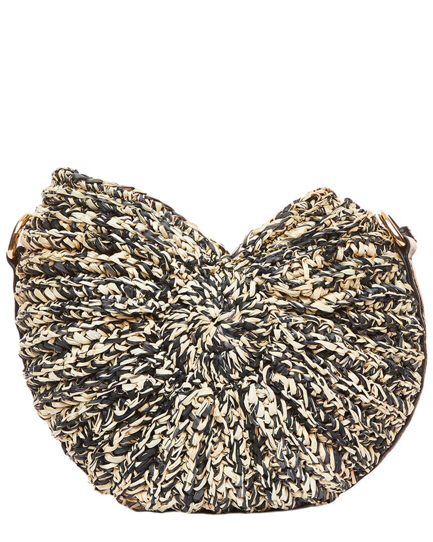 У бассейна Женская сумка через плечо Cesi Raffia Conch черного цвета