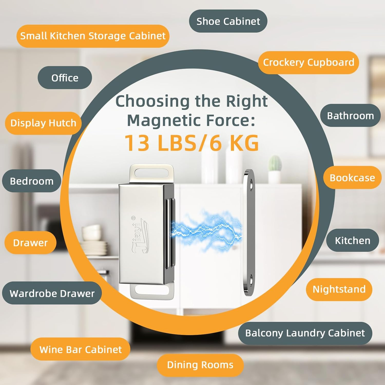 Cabinet Magnets  12 Pack Magnetic Door Catch Stainless Steel Kitchen Cabinet Mag