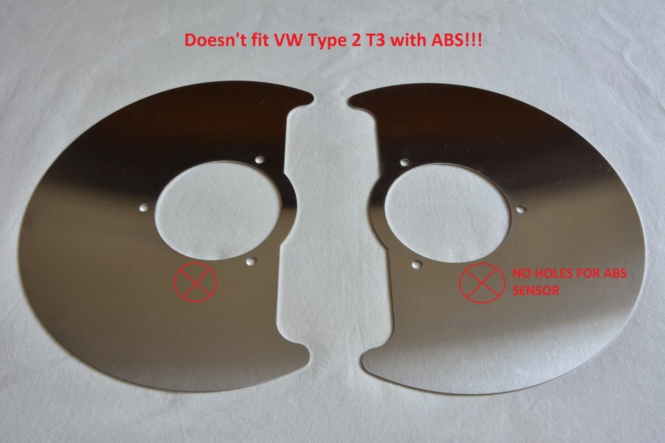 PAR de placas de cubierta de protector contra polvo de freno para VW Volkswagen T3 Bus Transporter Vanagon* Foto 4 de 4